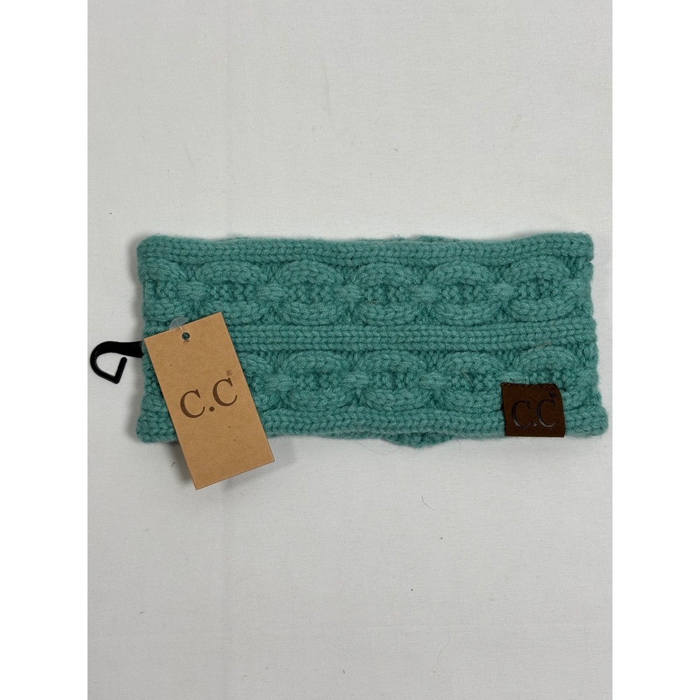 CC Cable Knit Headband Teal Green Winter Ear Warmer NWT